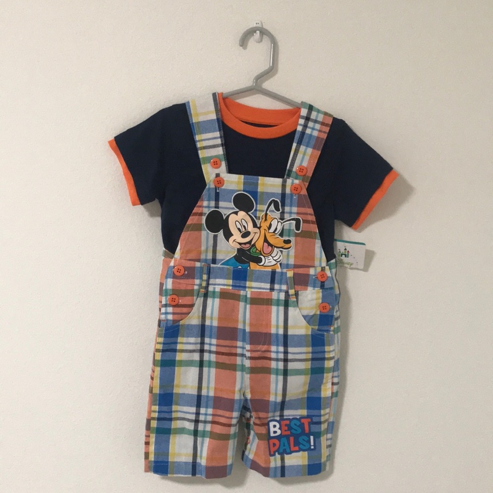 New 2 piece Mickey Mouse overalls